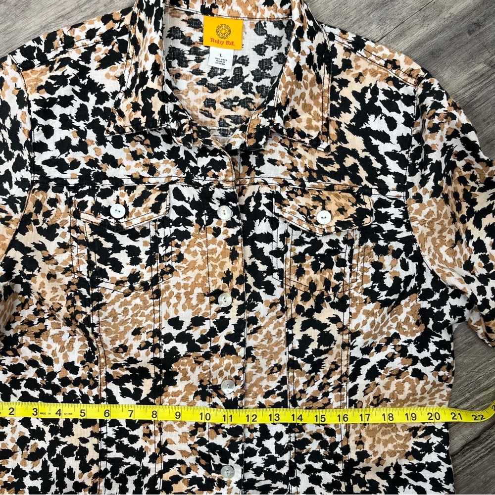 Ruby Rd. Animal Print Collared Lightweight Jacket… - image 8